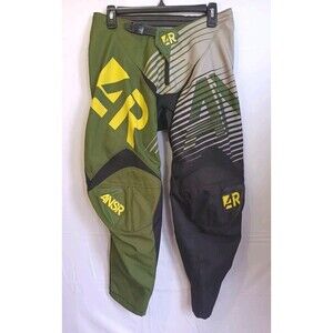 ANSR Pants Mens 30 Green Black Padded Racing Motocross